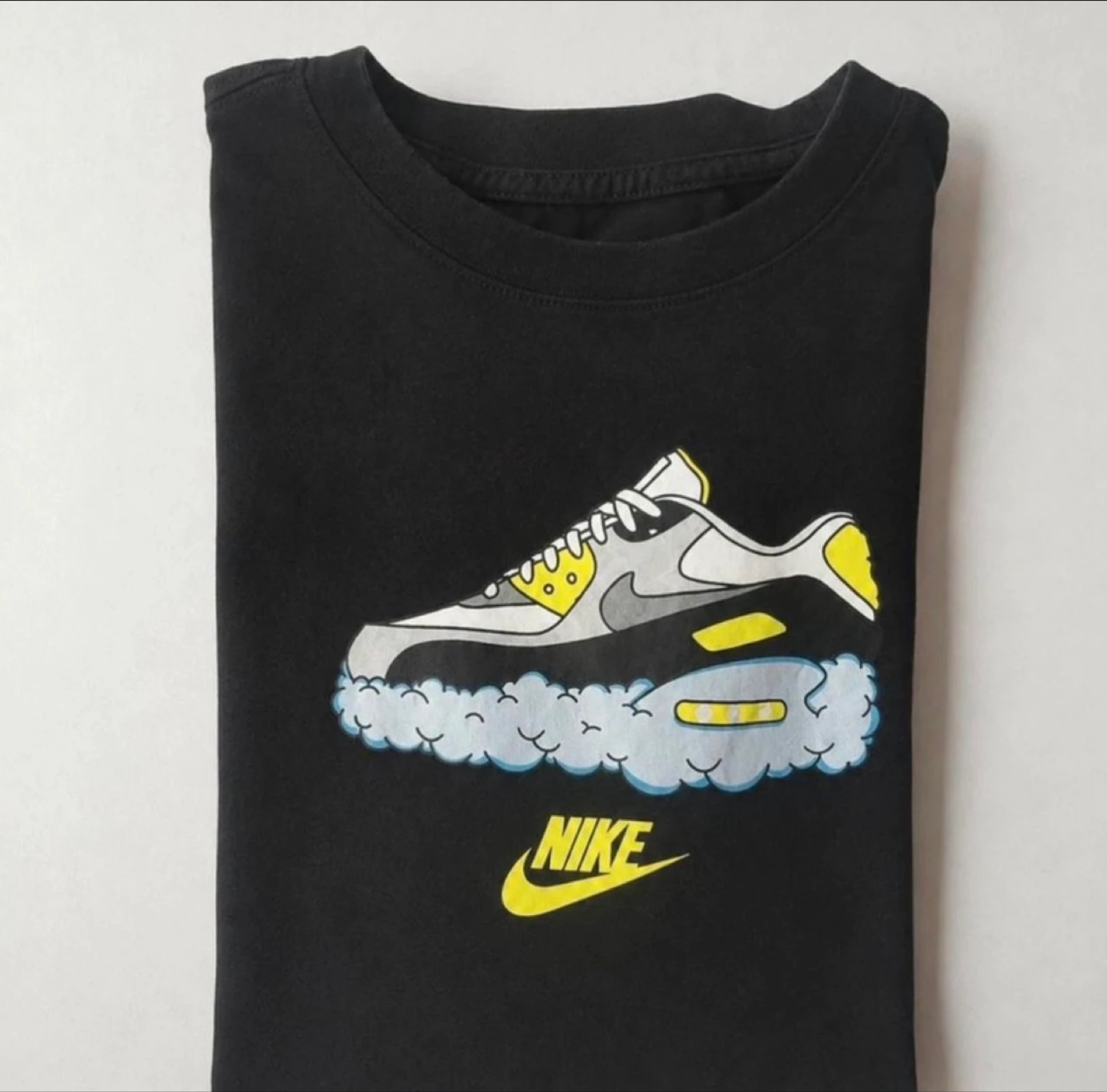Camiseta Nike Gráfica Negra | Estampado Air Max | Talla L | Streetwear Y2K – photo 3